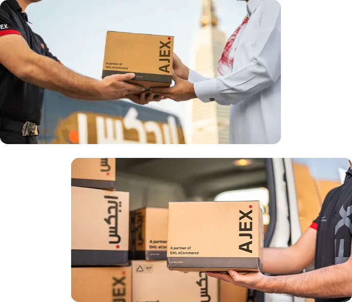 Collage of AJEX boxes 