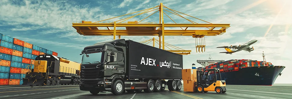 AJEX Truck parked at a shipping dock